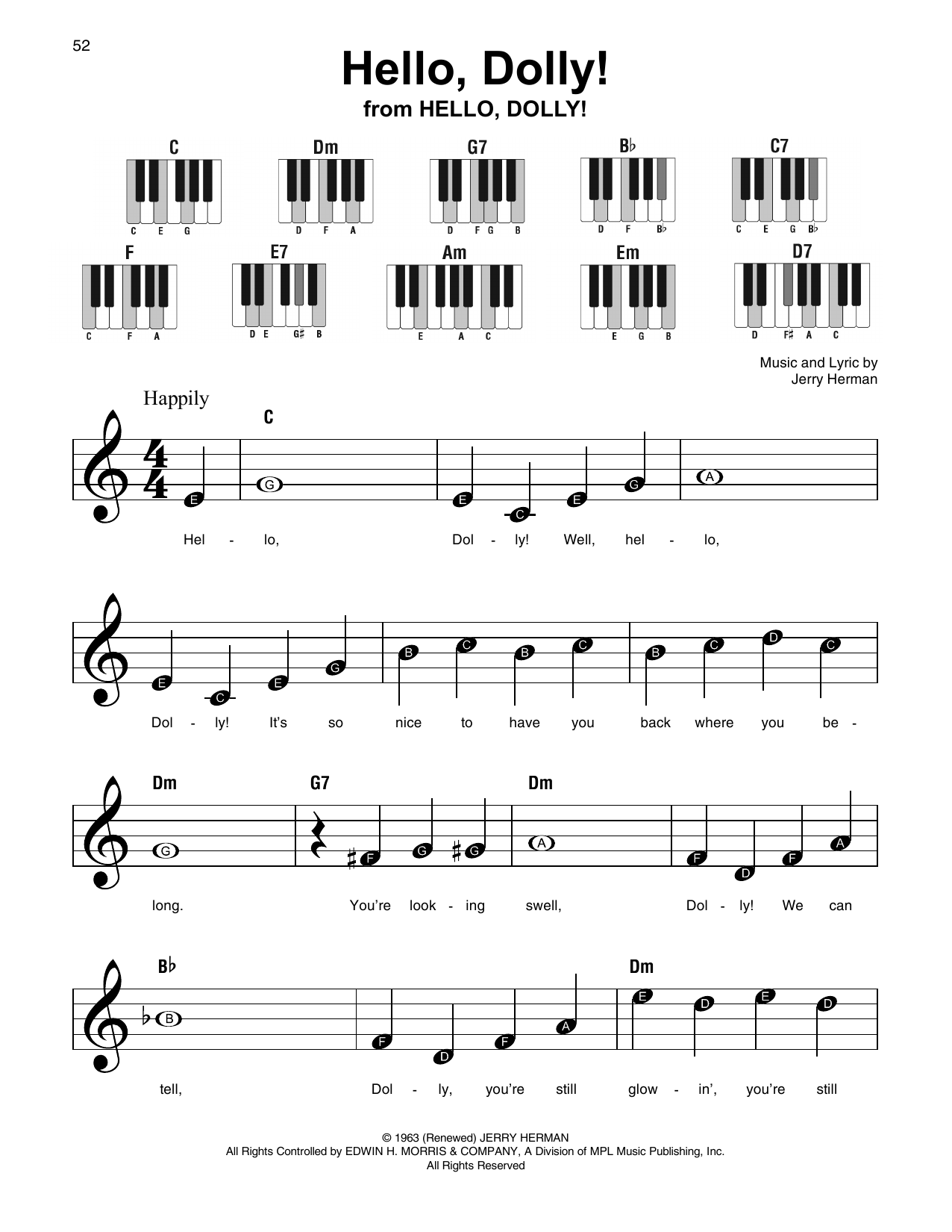 Louis Armstrong Hello, Dolly! sheet music notes and chords. Download Printable PDF.