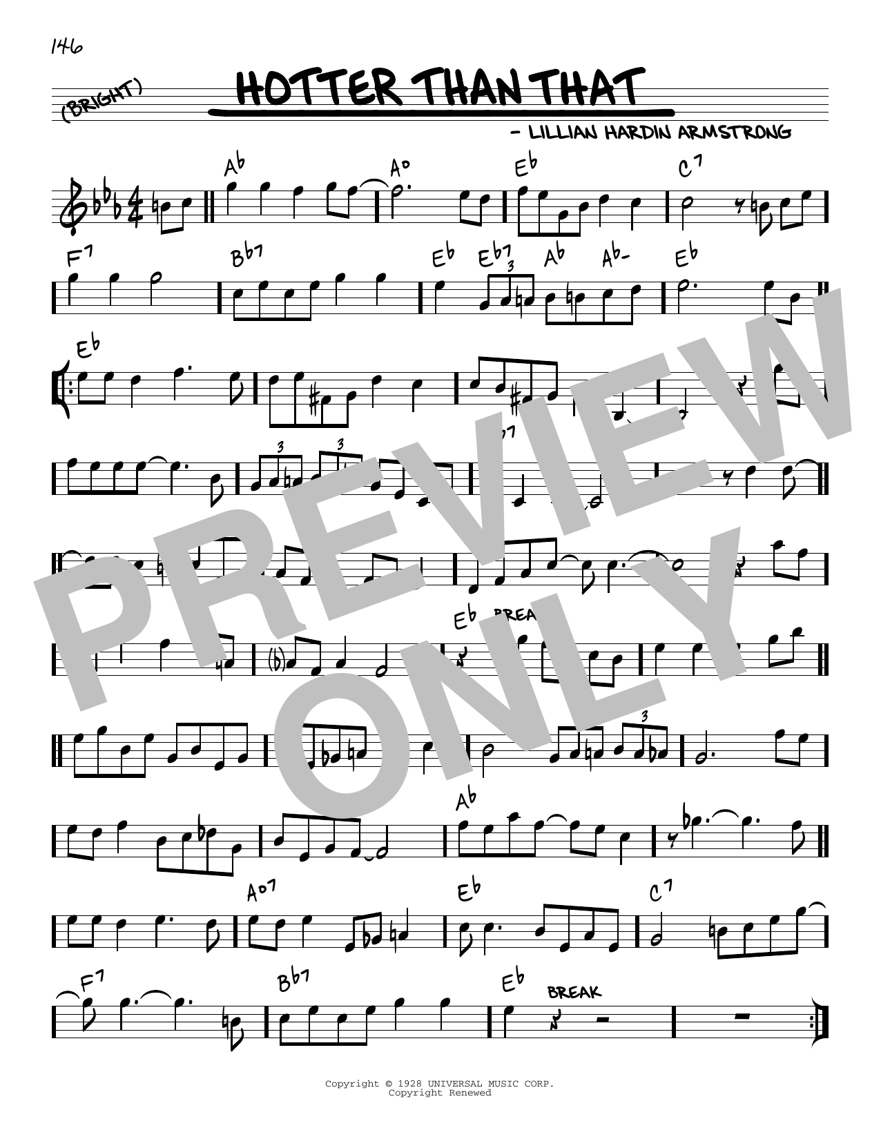 Louis Armstrong Hotter Than That sheet music notes and chords. Download Printable PDF.