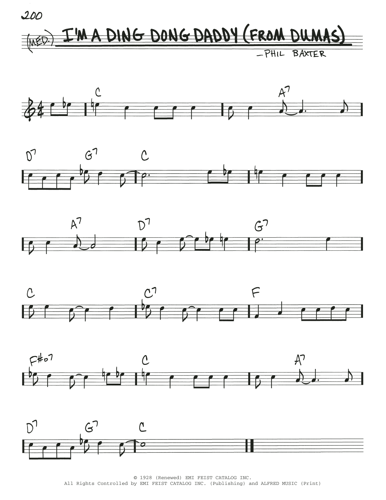 Louis Armstrong I'm A Ding Dong Daddy (From Dumas) sheet music notes and chords arranged for Trumpet Transcription