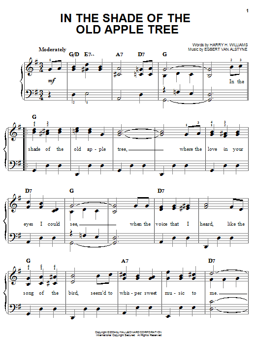 Louis Armstrong In The Shade Of The Old Apple Tree sheet music notes and chords. Download Printable PDF.