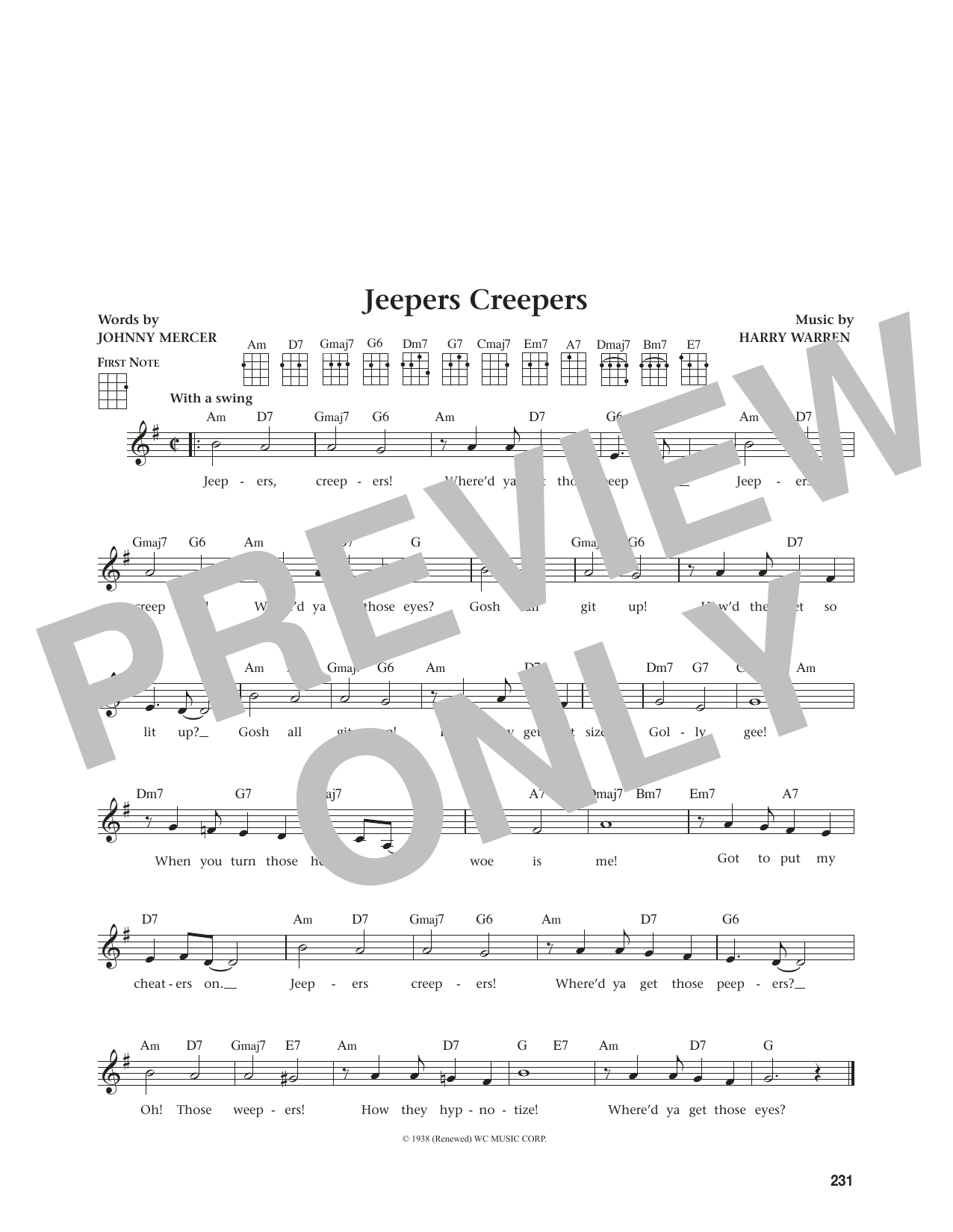 Louis Armstrong Jeepers Creepers (from The Daily Ukulele) (arr. Jim Beloff) sheet music notes and chords. Download Printable PDF.