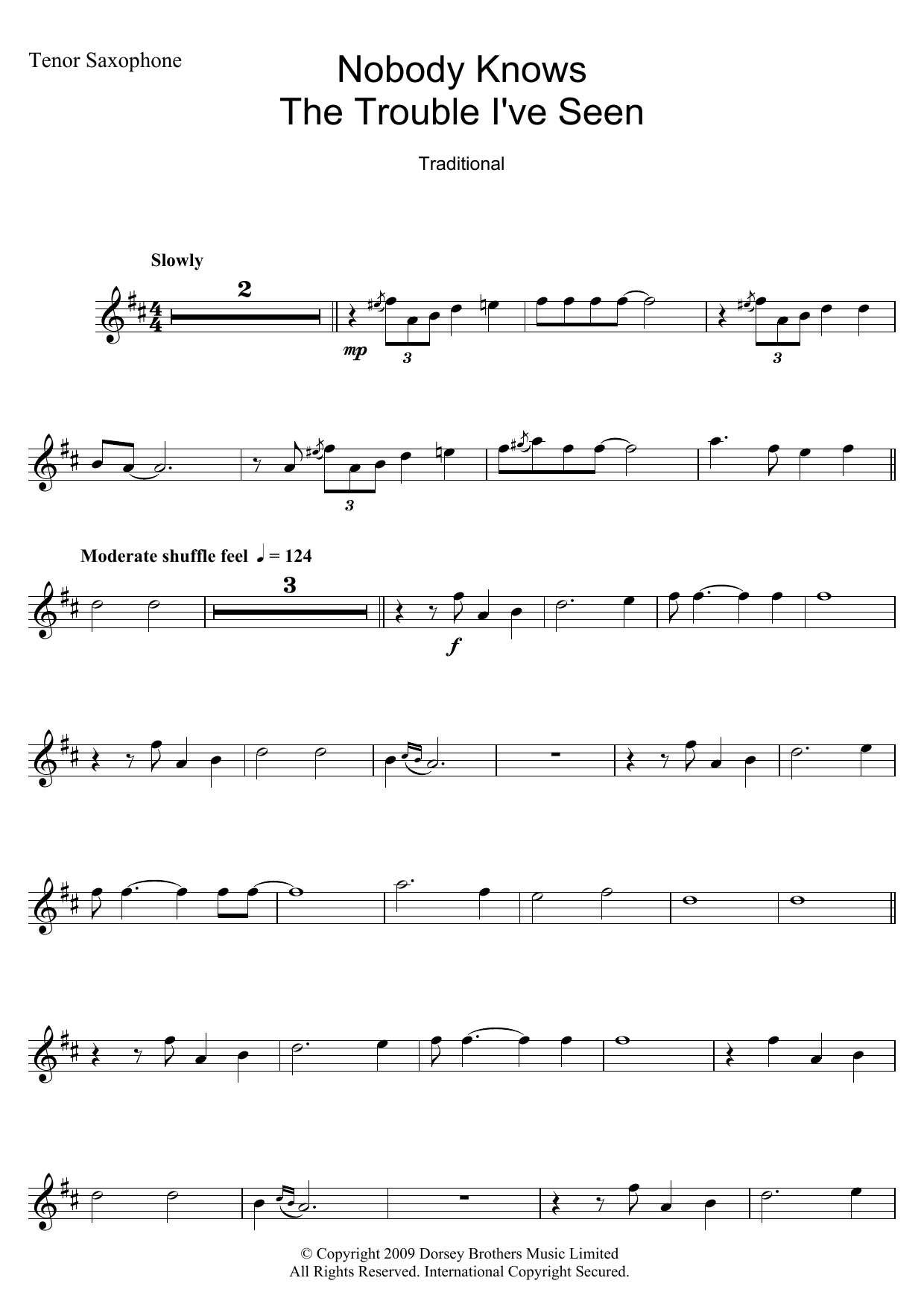 Louis Armstrong Nobody Knows The Trouble I've Seen sheet music notes and chords. Download Printable PDF.