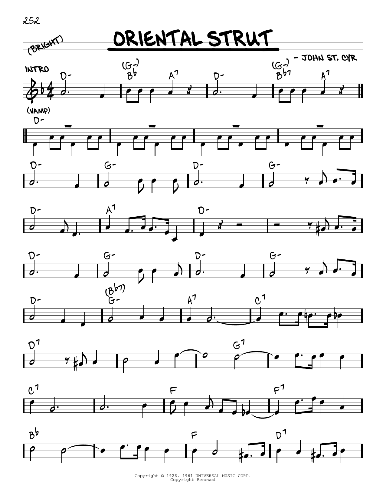 Louis Armstrong Oriental Strut (arr. Robert Rawlins) sheet music notes and chords. Download Printable PDF.