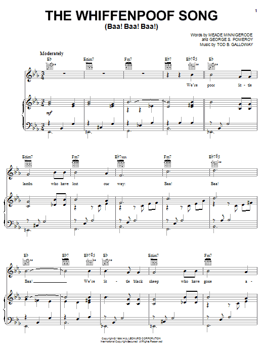 Louis Armstrong The Whiffenpoof Song (Baa! Baa! Baa!) sheet music notes and chords. Download Printable PDF.