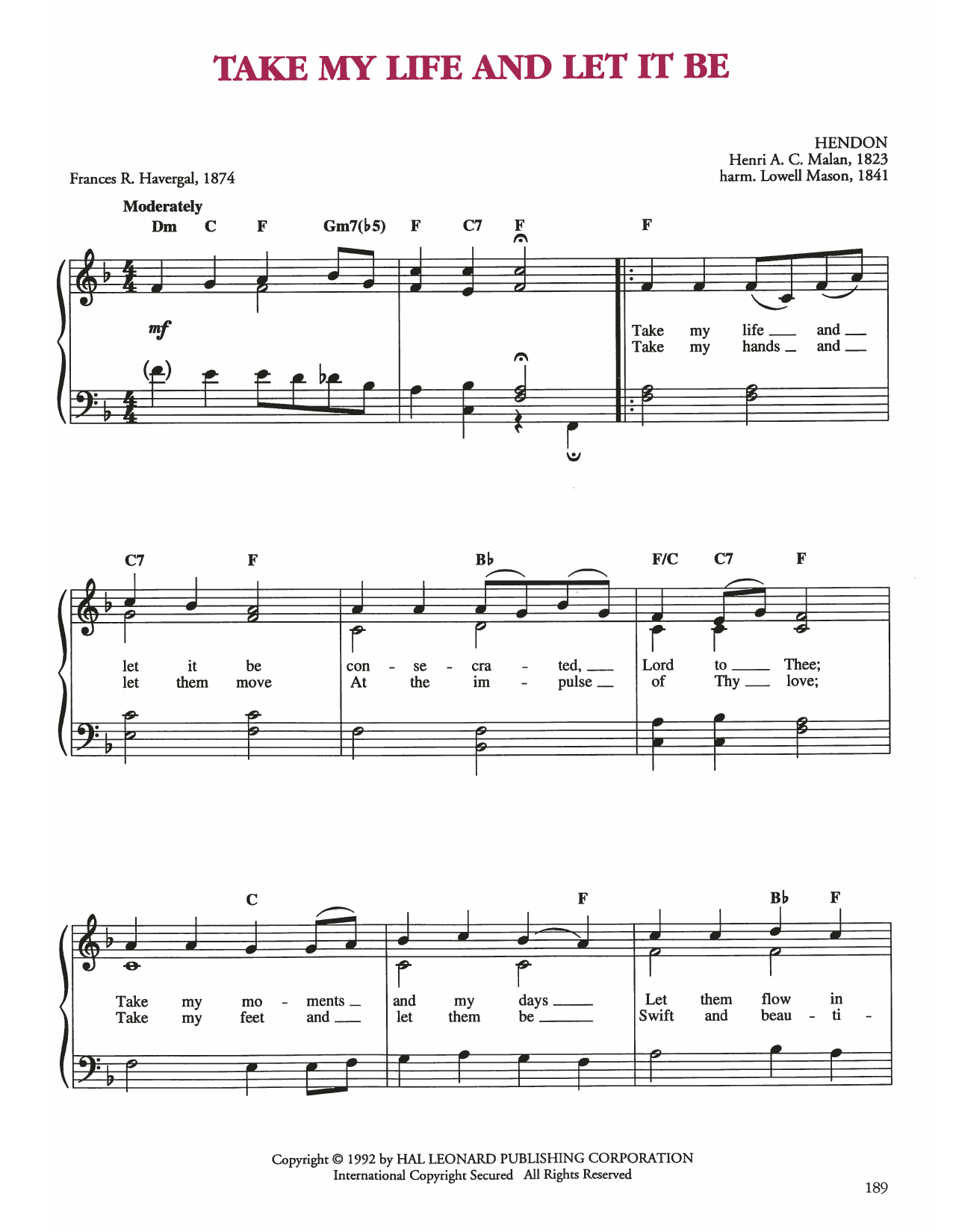 Learn to play Louis J.F. Herold Take My Life And Let It Be sheet music for Easy Piano in minutes. Price: 6.9900$ Louis J.F. Herold Take My Life And Let It Be sheet music notes and chords arranged for Easy Piano