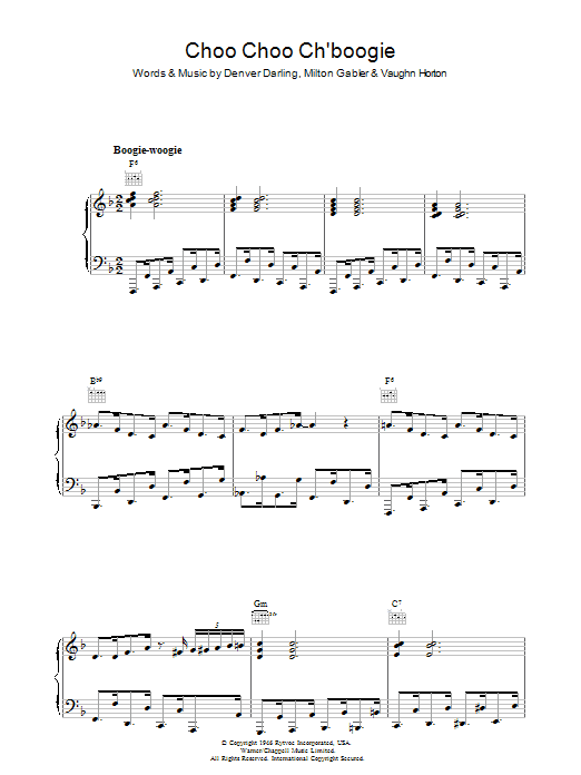 Louis Jordan Choo Choo Ch'Boogie sheet music notes and chords arranged for Piano, Vocal & Guitar Chords