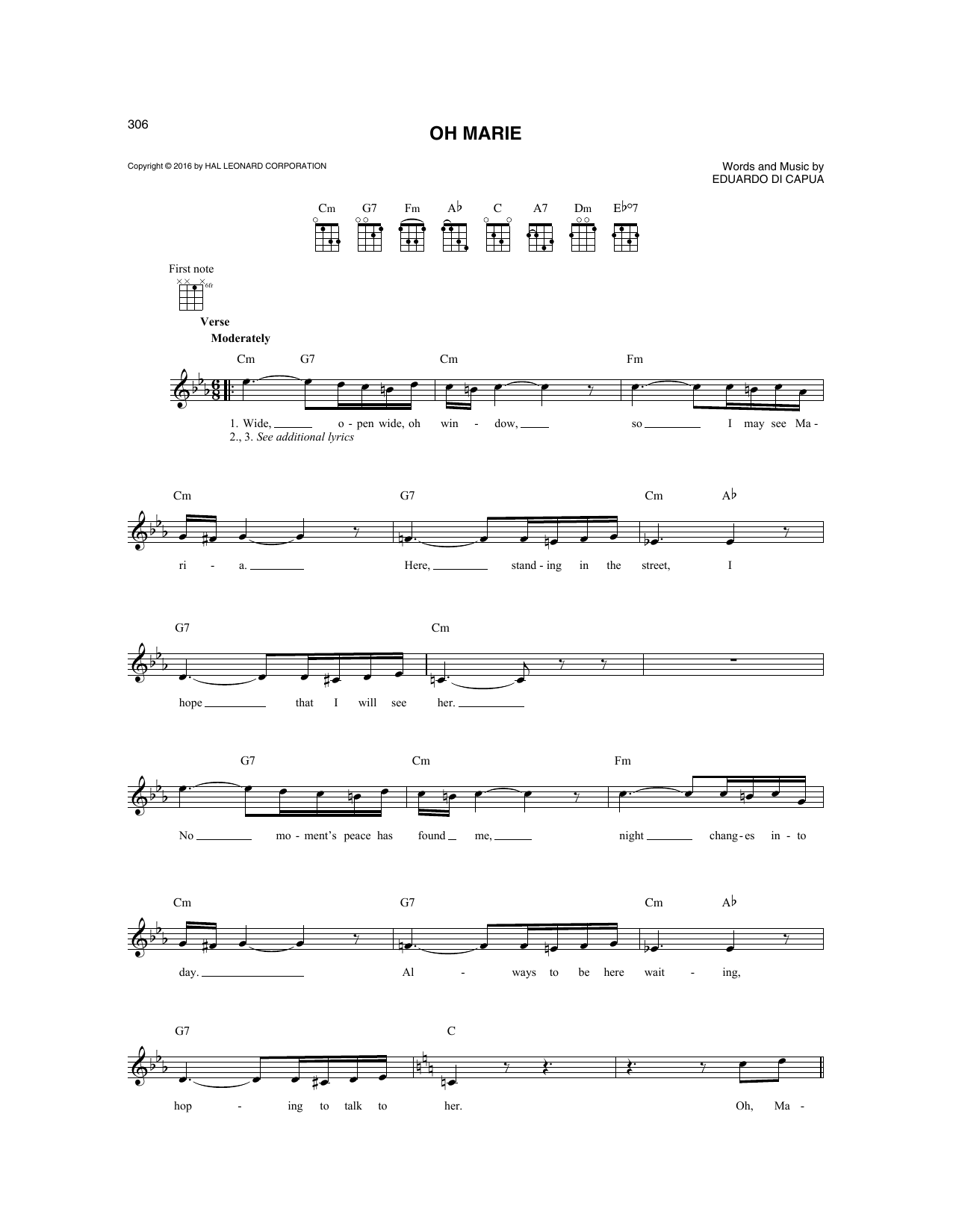 Learn to play Louis Prima Oh Marie sheet music for Mandolin in minutes. Price: 6.9900$ Louis Prima Oh Marie sheet music notes and chords arranged for Mandolin