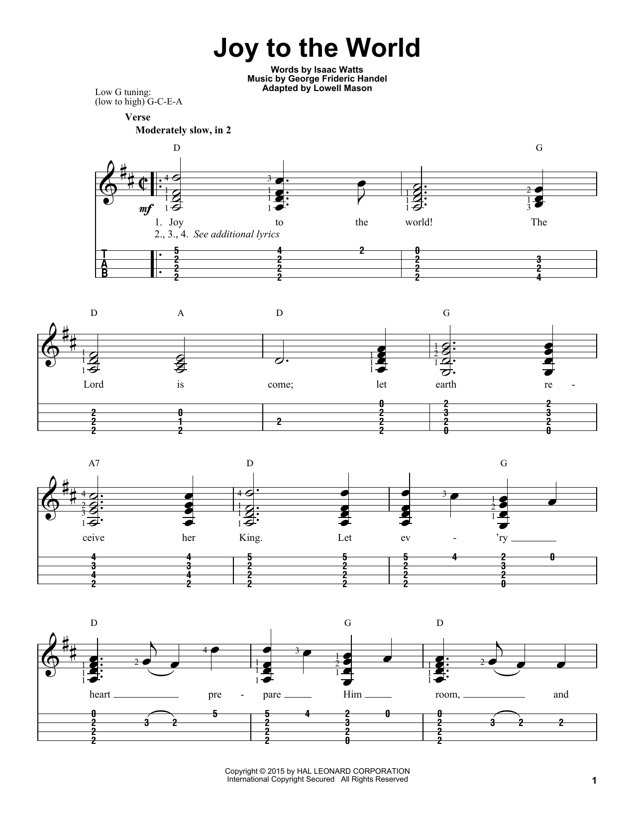 Learn to play Lowell Mason Joy To The World sheet music for Easy Ukulele Tab in minutes. Price: 5.9900$ Lowell Mason Joy To The World sheet music notes and chords arranged for Easy Ukulele Tab