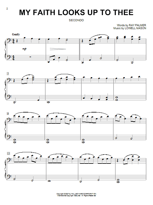 Learn to play Lowell Mason My Faith Looks Up To Thee sheet music for Piano Duet in minutes. Price: 7.8900$ Lowell Mason My Faith Looks Up To Thee sheet music notes and chords arranged for Piano Duet