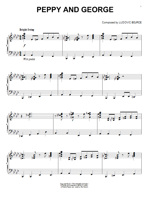 Learn to play Ludovic Bource Peppy And George sheet music for Piano Solo in minutes. Price: 7.8900$ Ludovic Bource Peppy And George sheet music notes and chords arranged for Piano Solo