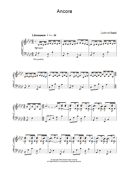 Ludovico Einaudi Ancora sheet music notes and chords. Download Printable PDF.