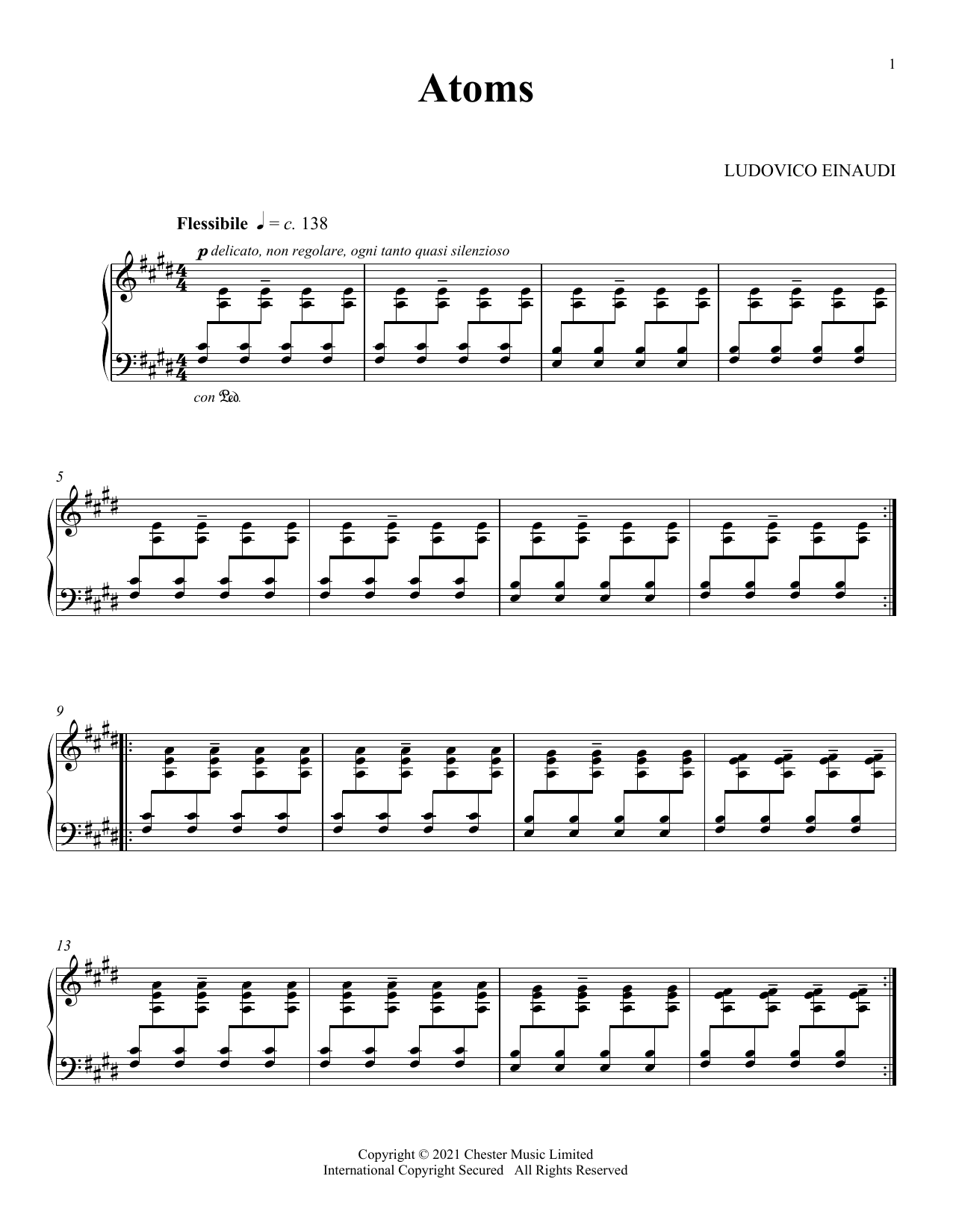 Ludovico Einaudi Atoms sheet music notes and chords. Download Printable PDF.