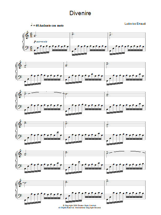 Ludovico Einaudi Divenire sheet music notes and chords. Download Printable PDF.