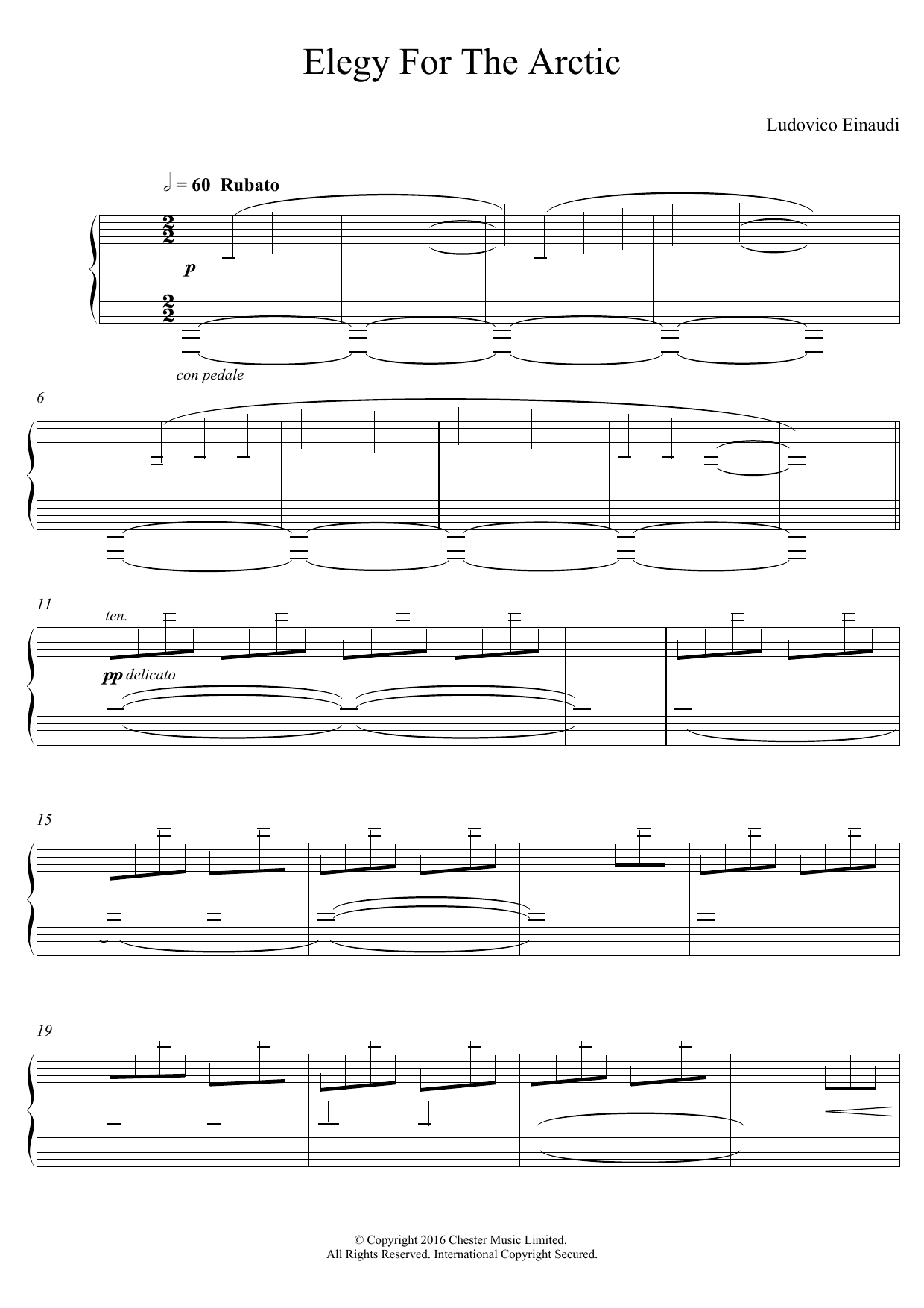 Ludovico Einaudi Elegy For The Arctic sheet music notes and chords. Download Printable PDF.