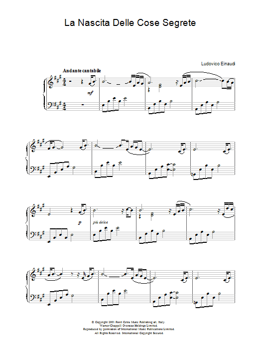 Ludovico Einaudi La Nascita Delle Cose Segrete sheet music notes and chords. Download Printable PDF.