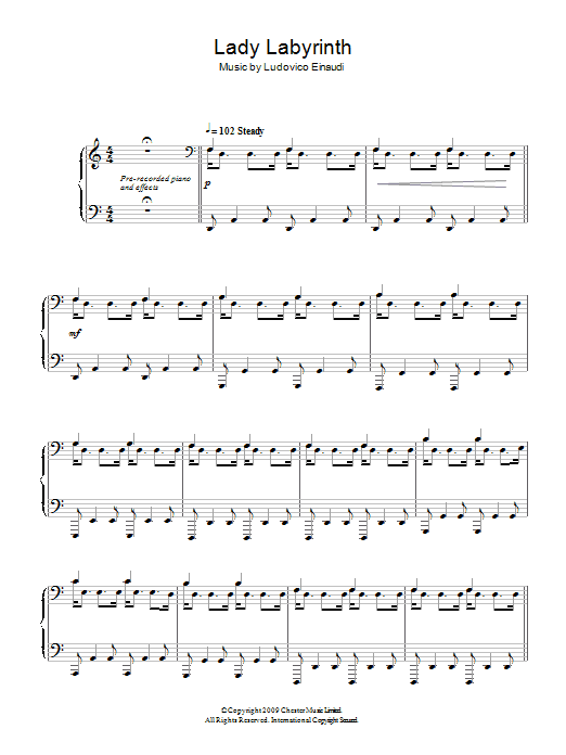 Ludovico Einaudi Lady Labyrinth sheet music notes and chords. Download Printable PDF.