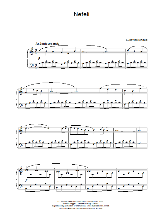 Ludovico Einaudi Nefeli sheet music notes and chords. Download Printable PDF.