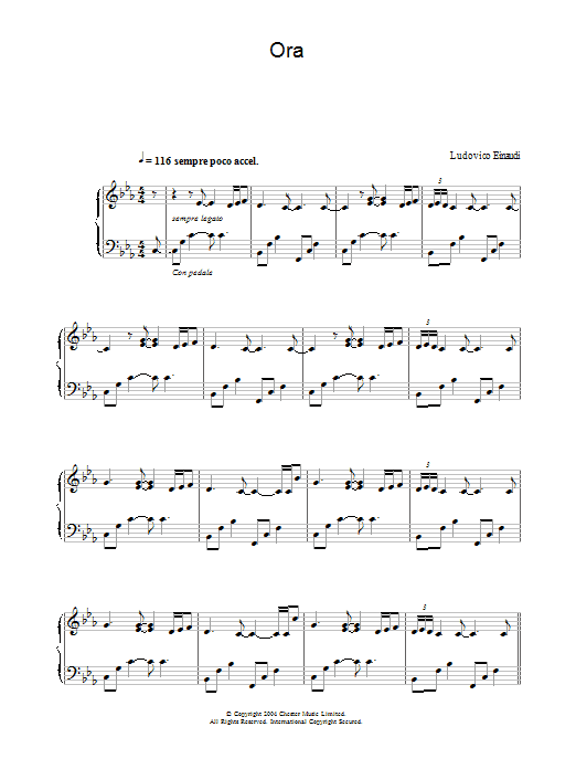 Ludovico Einaudi Ora sheet music notes and chords. Download Printable PDF.