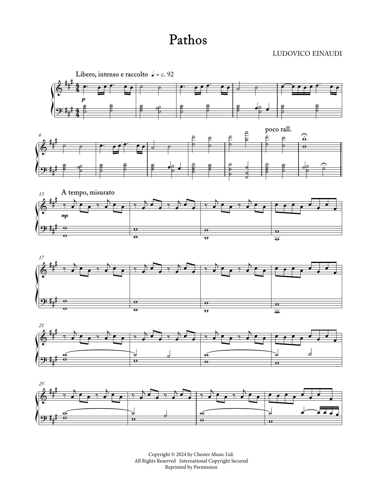 Ludovico Einaudi Pathos sheet music notes and chords. Download Printable PDF.