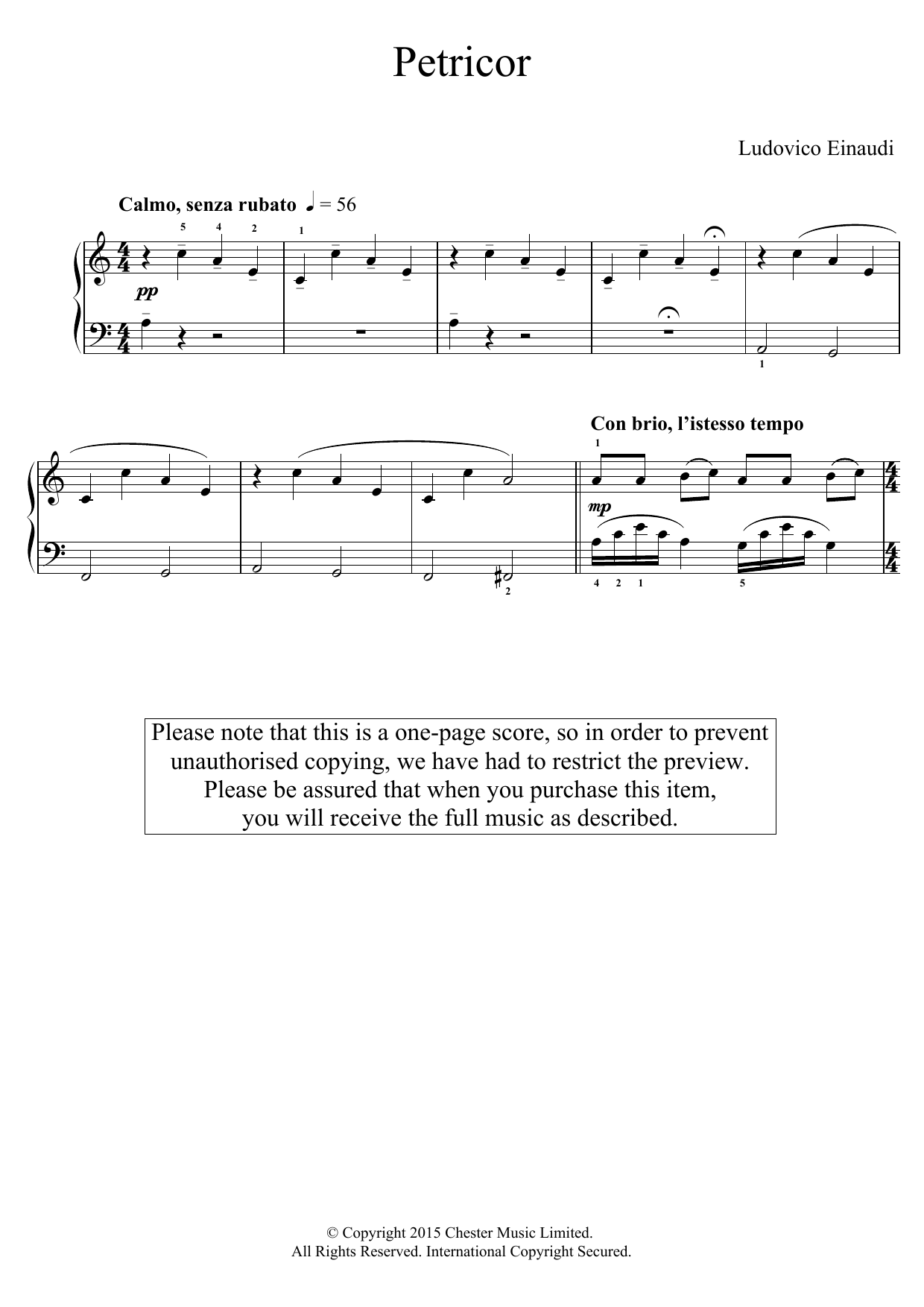 Ludovico Einaudi Petricor sheet music notes and chords. Download Printable PDF.