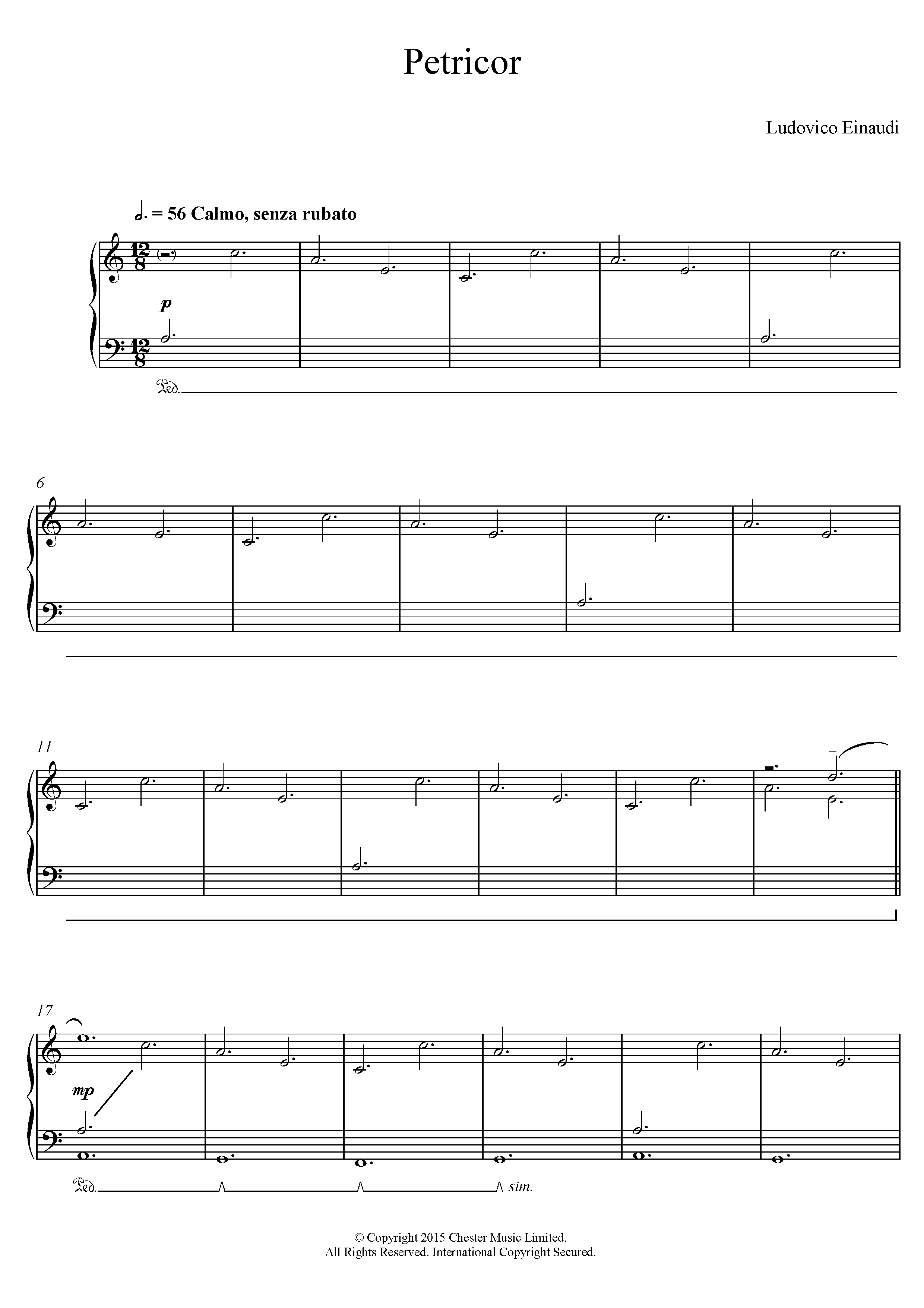 Ludovico Einaudi Petricor sheet music notes and chords. Download Printable PDF.