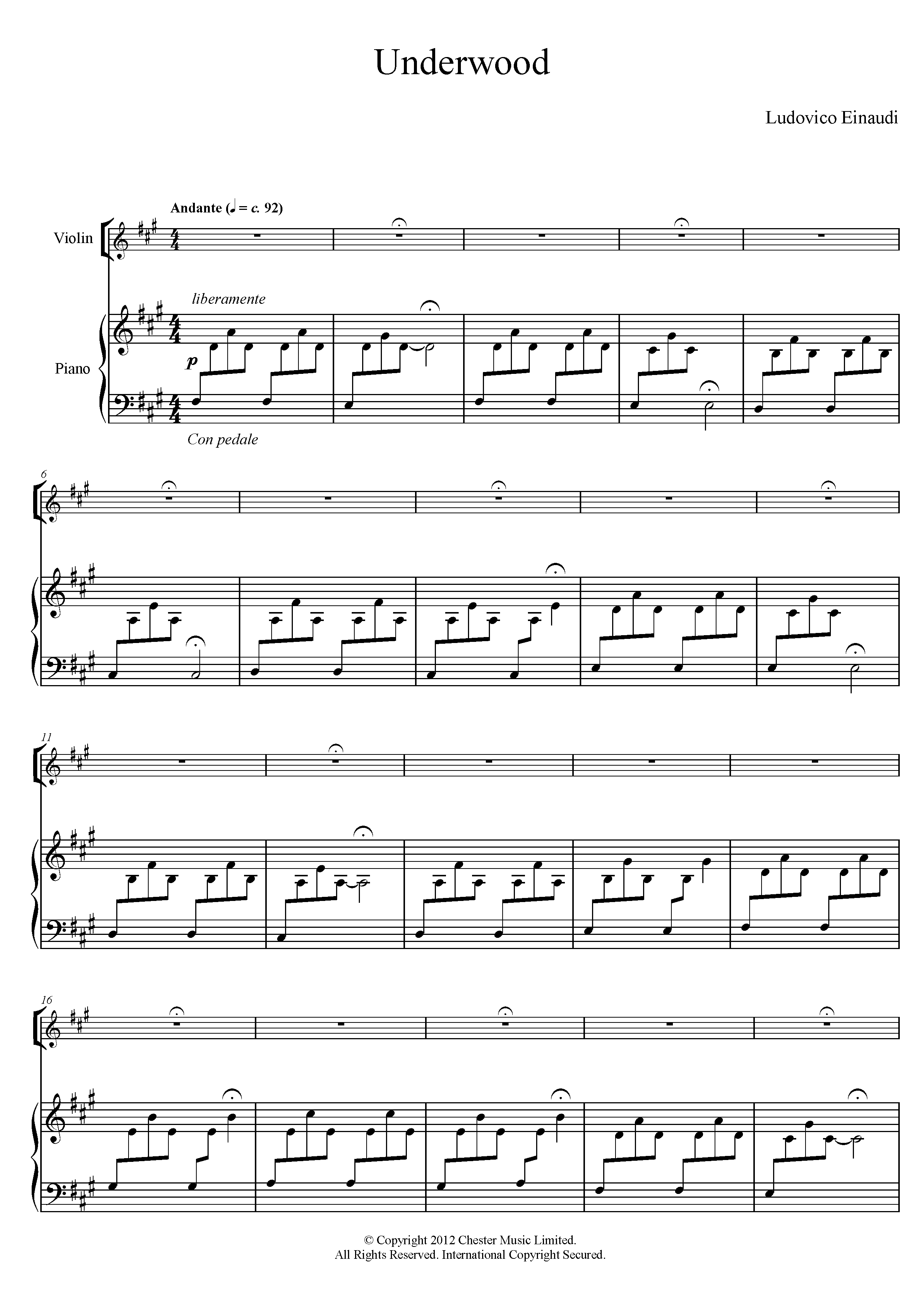 Ludovico Einaudi Underwood sheet music notes and chords. Download Printable PDF.