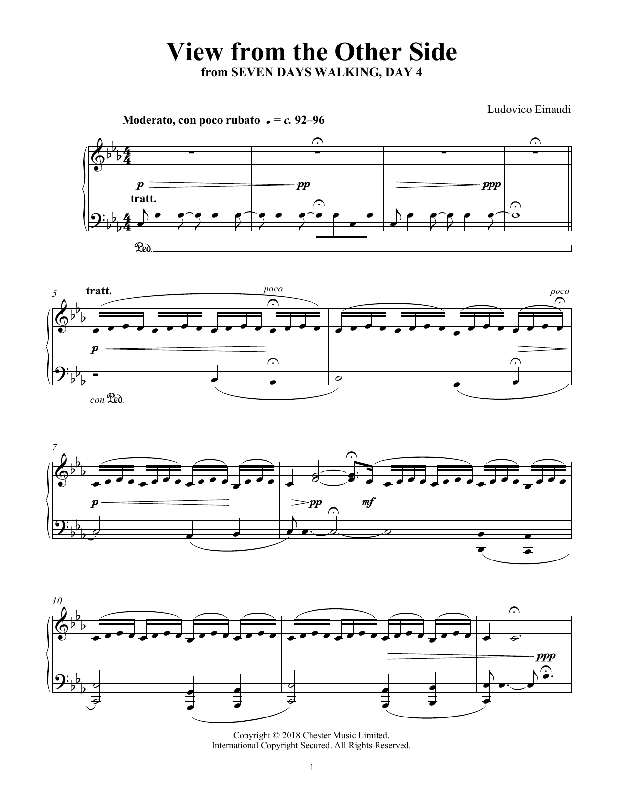 Ludovico Einaudi View from the Other Side (from Seven Days Walking: Day 4) sheet music notes and chords. Download Printable PDF.