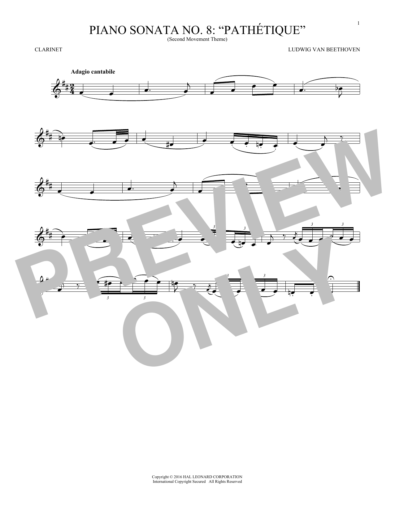 Ludwig van Beethoven Adagio Cantabile, Op. 13 sheet music notes and chords. Download Printable PDF.