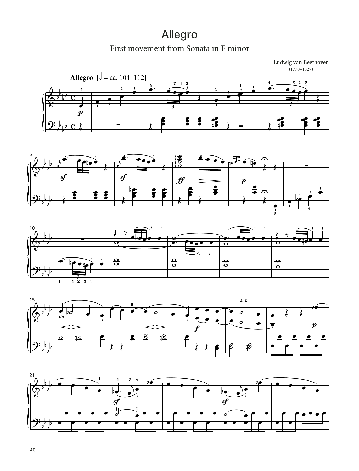 Learn to play Ludwig Van Beethoven Allegro, Op. 2 No. 1 (LCME Piano 2018 Grade 8 List A) sheet music for Piano Solo in minutes. Price: 5.9900$ Ludwig Van Beethoven Allegro, Op. 2 No. 1 (LCME Piano 2018 Grade 8 List A) sheet music notes and chords arranged for Piano Solo