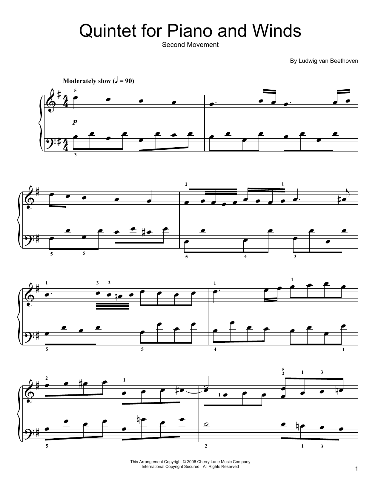 Learn to play Ludwig van Beethoven Quintet For Piano And Winds: Andante sheet music for Easy Piano in minutes. Price: 6.9900$ Ludwig van Beethoven Quintet For Piano And Winds: Andante sheet music notes and chords arranged for Easy Piano