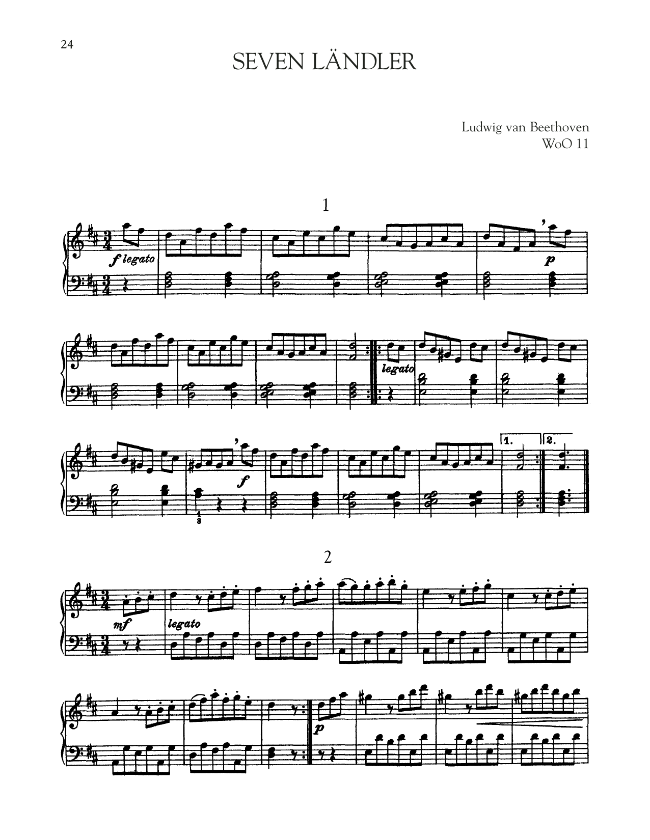Learn to play Ludwig van Beethoven Seven Landler, WoO 11 sheet music for Piano Solo in minutes. Price: 7.8900$ Ludwig van Beethoven Seven Landler, WoO 11 sheet music notes and chords arranged for Piano Solo