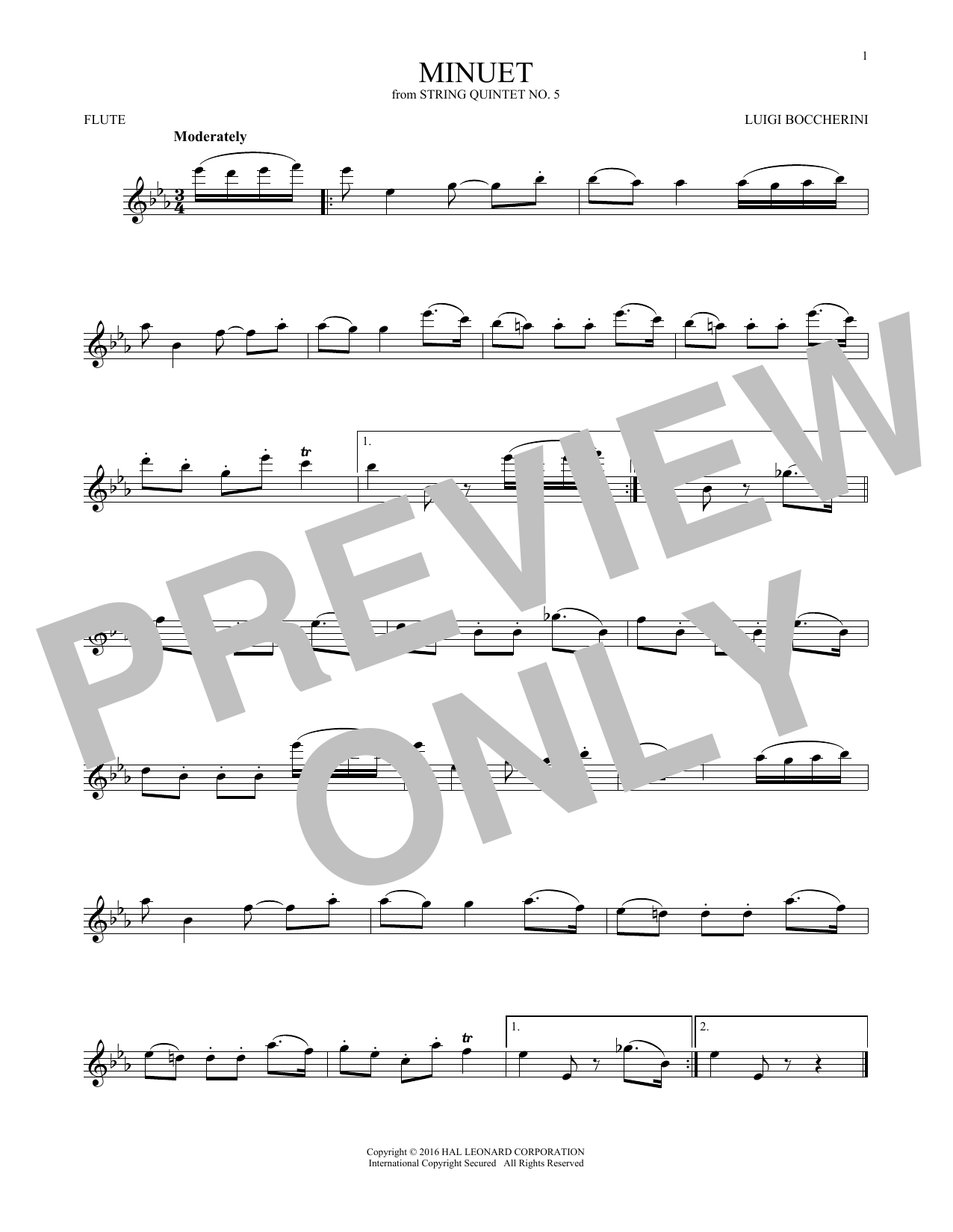 Luigi Boccherini Minuet sheet music notes and chords. Download Printable PDF.