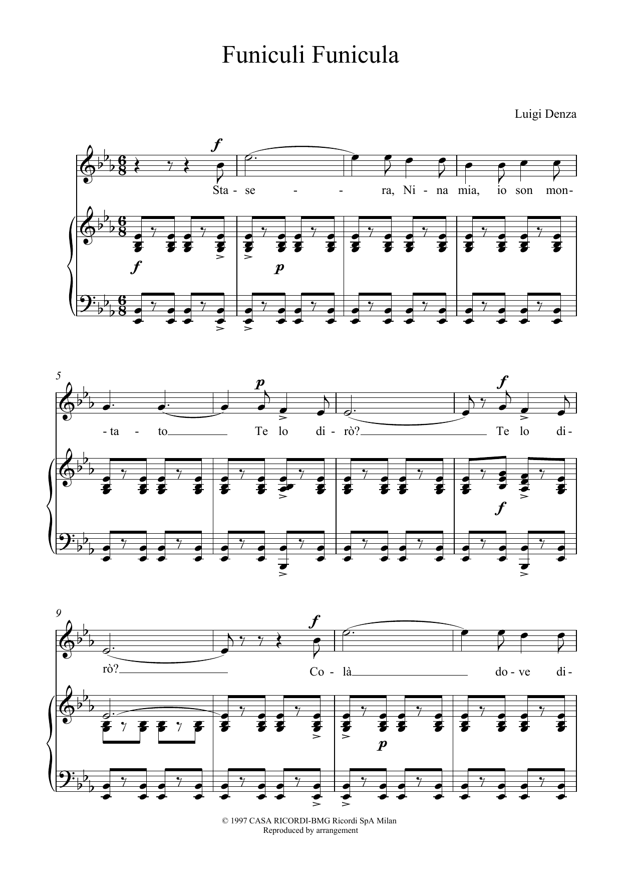 Luigi Denza Funiculi, Funicula sheet music notes and chords. Download Printable PDF.