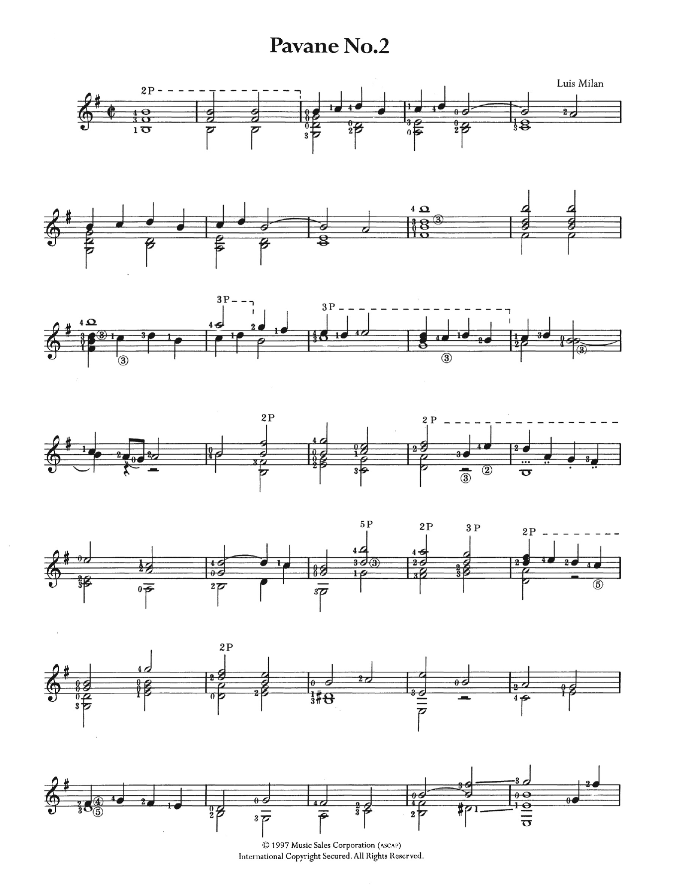 Luis de Milan Pavane No. 2 sheet music notes and chords. Download Printable PDF.