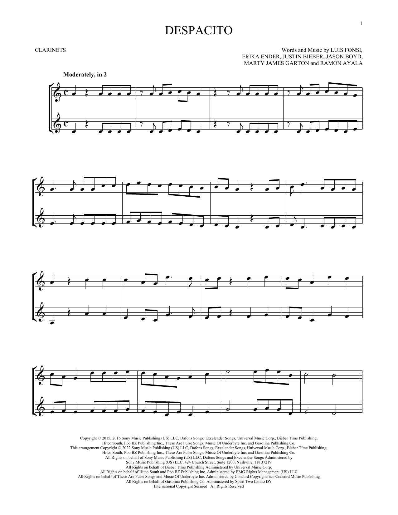 Luis Fonsi & Daddy Yankee Despacito (feat. Justin Bieber) sheet music notes and chords. Download Printable PDF.