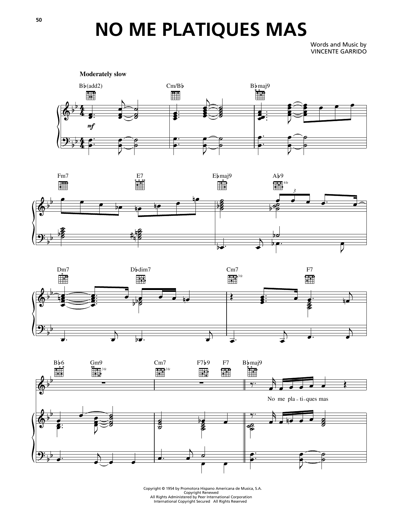 Luis Miguel No Me Platiques Mas sheet music notes and chords. Download Printable PDF.