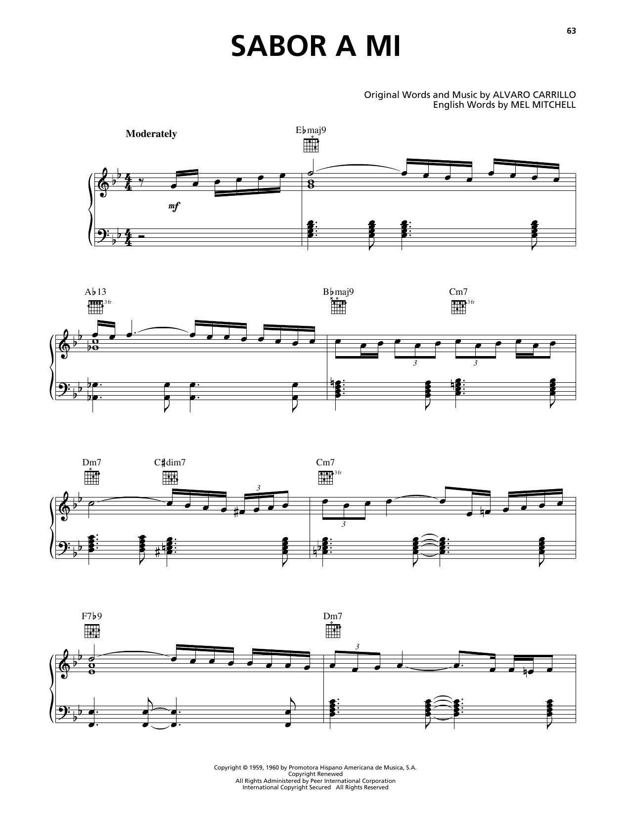 Luis Miguel Sabor A Mi (Be True To Me) sheet music notes and chords. Download Printable PDF.