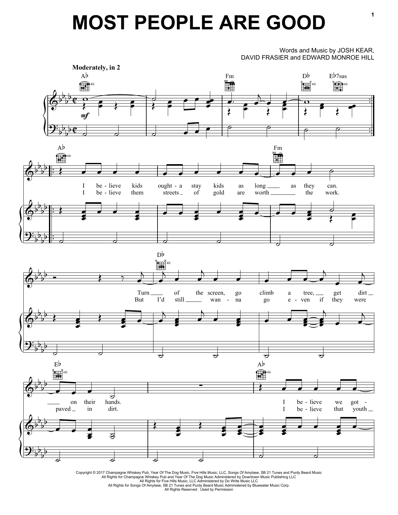 Luke Bryan Most People Are Good sheet music notes and chords. Download Printable PDF.