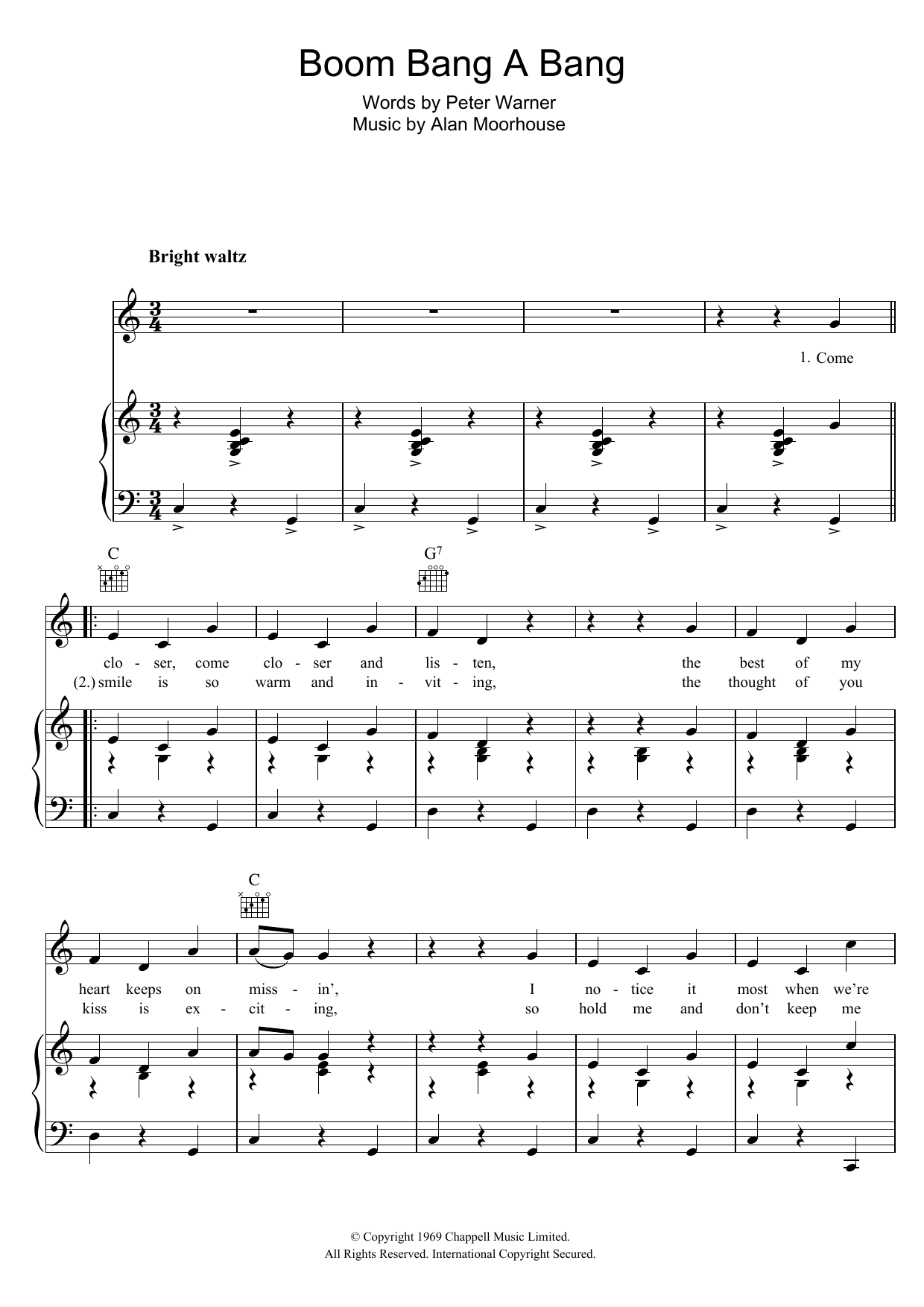 Lulu Boom Bang A Bang sheet music notes and chords. Download Printable PDF.