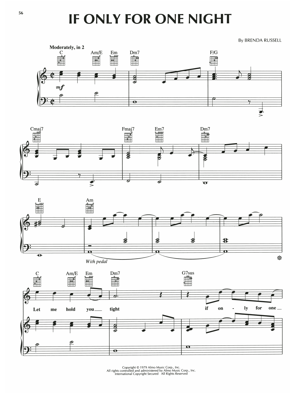 Luther Vandross If Only For One Night sheet music notes and chords. Download Printable PDF.