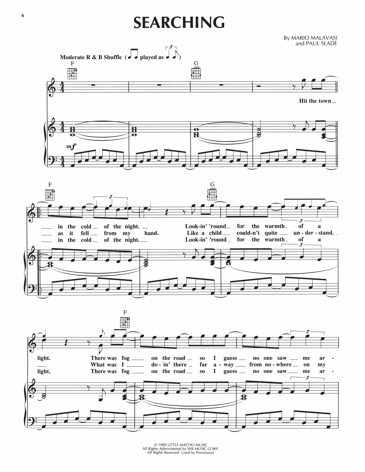 Learn to play Luther Vandross Searching sheet music for Piano, Vocal & Guitar Chords (Right-Hand Melody) in minutes. Price: 7.8900$ Luther Vandross Searching sheet music notes and chords arranged for Piano, Vocal & Guitar Chords (Right-Hand Melody)