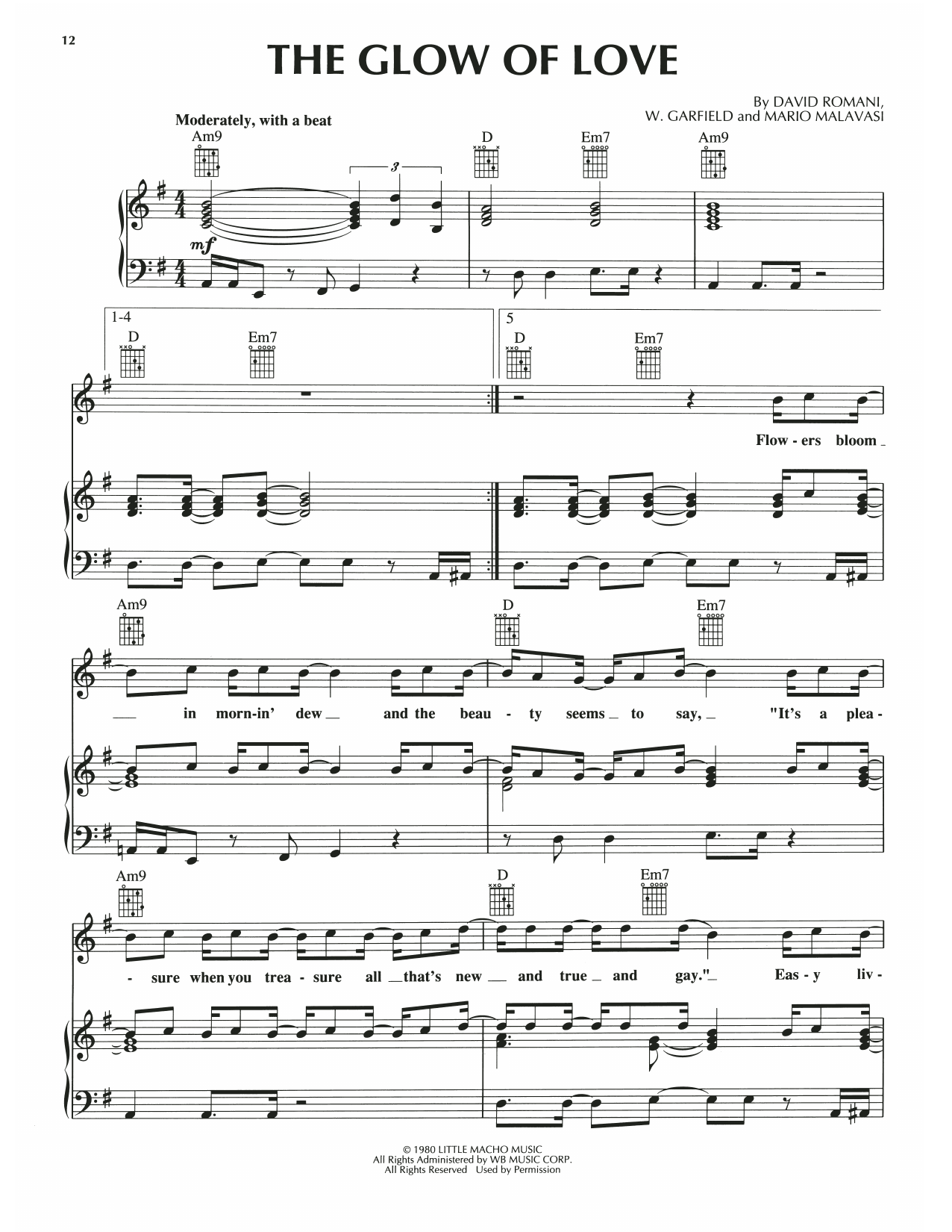 Learn to play Luther Vandross The Glow Of Love sheet music for Piano, Vocal & Guitar Chords (Right-Hand Melody) in minutes. Price: 7.8900$ Luther Vandross The Glow Of Love sheet music notes and chords arranged for Piano, Vocal & Guitar Chords (Right-Hand Melody)