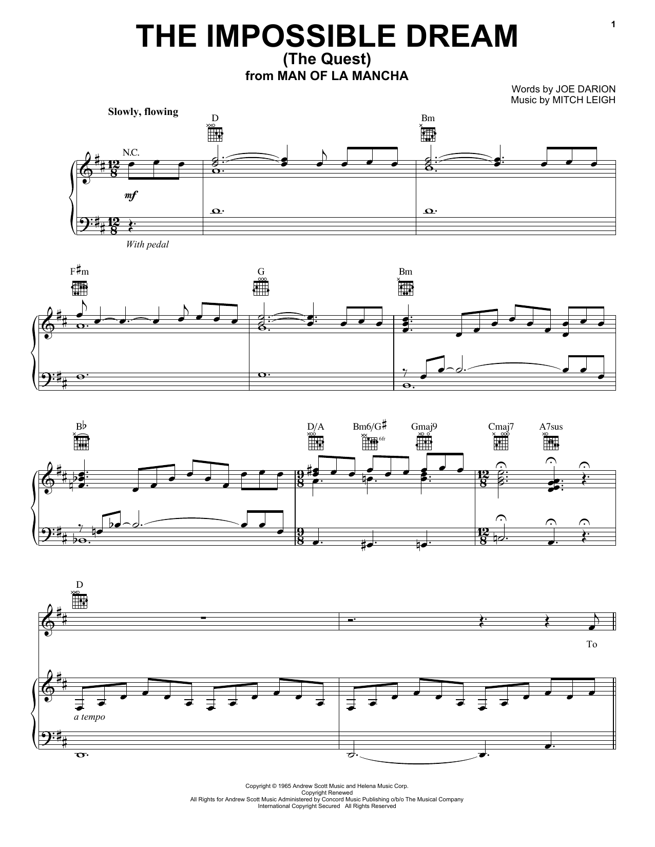 Luther Vandross The Impossible Dream (The Quest) sheet music notes and chords. Download Printable PDF.