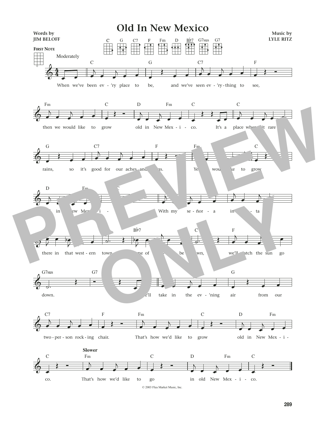 Lyle Ritz Old In New Mexico (from The Daily Ukulele) (arr. Jim Beloff) sheet music notes and chords. Download Printable PDF.