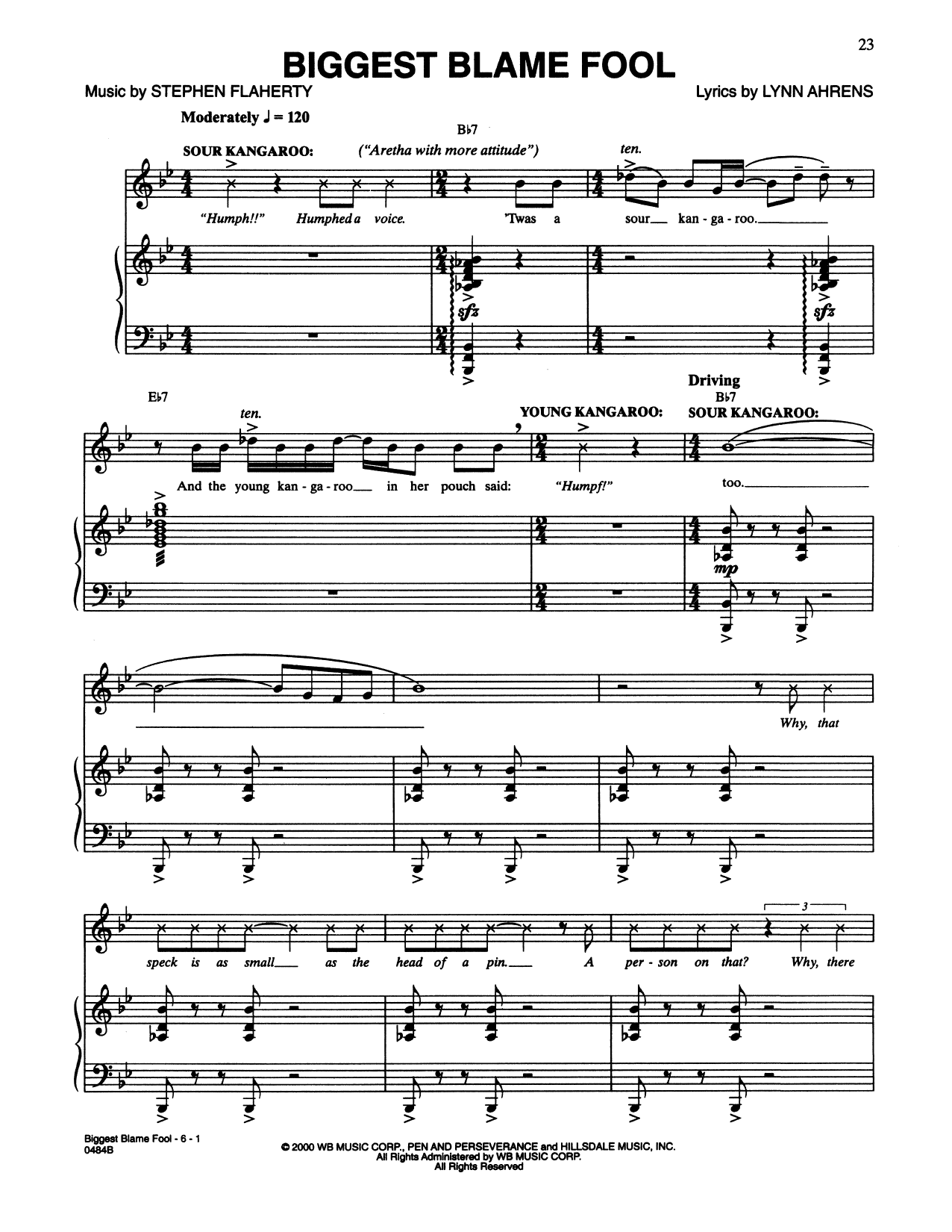 Lynn Ahrens and Stephen Flaherty Biggest Blame Fool (from Seussical The Musical) sheet music notes and chords. Download Printable PDF.