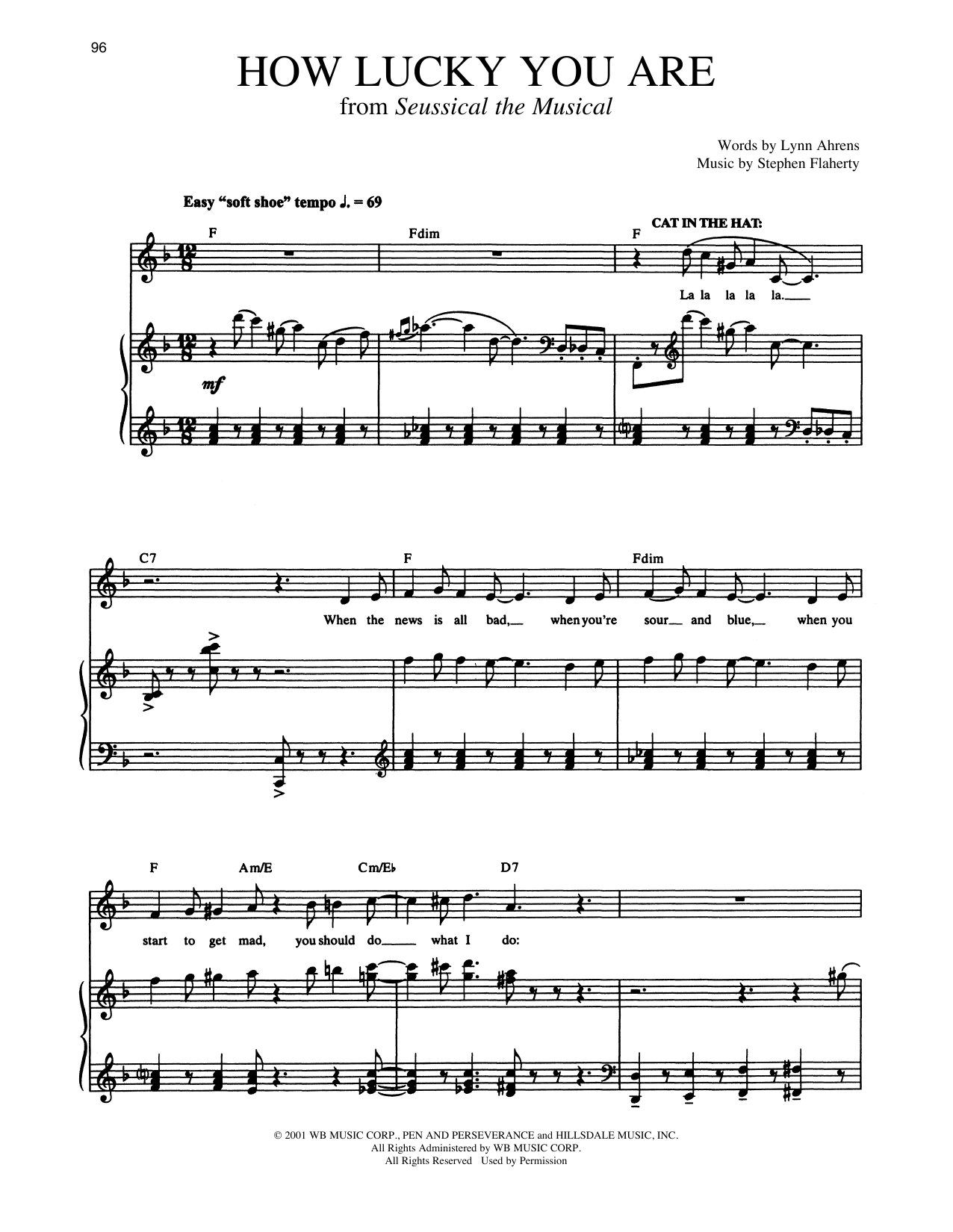 Lynn Ahrens and Stephen Flaherty How Lucky You Are (from Seussical The Musical) sheet music notes and chords. Download Printable PDF.