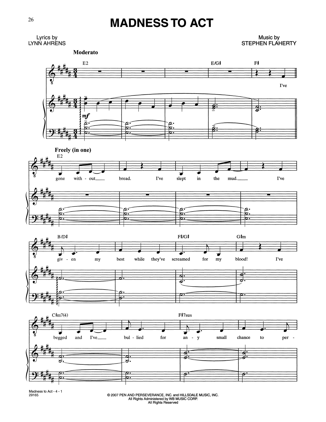 Learn to play Lynn Ahrens and Stephen Flaherty Madness To Act (from The Glorious Ones) sheet music for Piano & Vocal in minutes. Price: 7.8900$ Lynn Ahrens and Stephen Flaherty Madness To Act (from The Glorious Ones) sheet music notes and chords arranged for Piano & Vocal