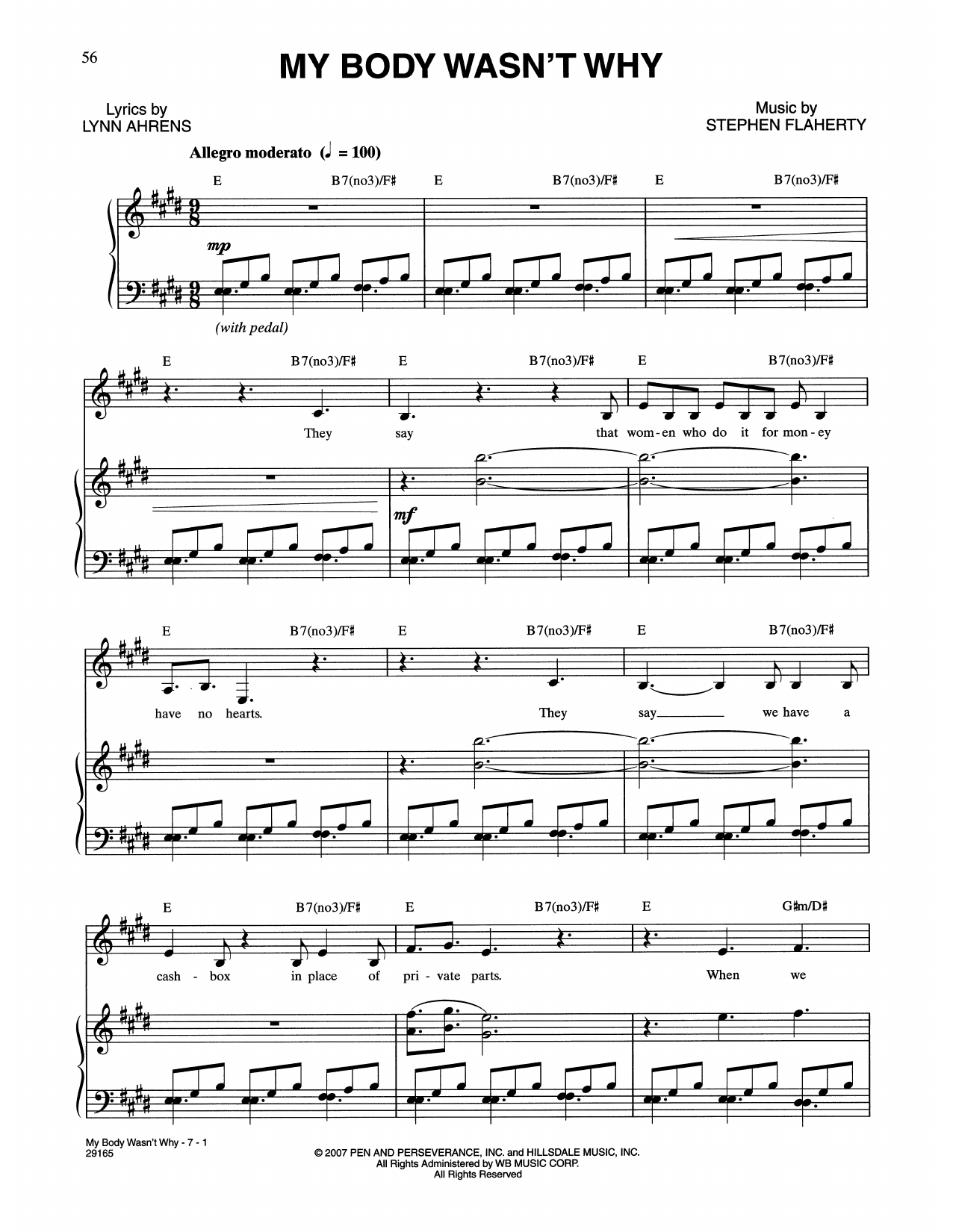 Learn to play Lynn Ahrens and Stephen Flaherty My Body Wasn't Why (from The Glorious Ones) sheet music for Piano & Vocal in minutes. Price: 7.8900$ Lynn Ahrens and Stephen Flaherty My Body Wasn't Why (from The Glorious Ones) sheet music notes and chords arranged for Piano & Vocal