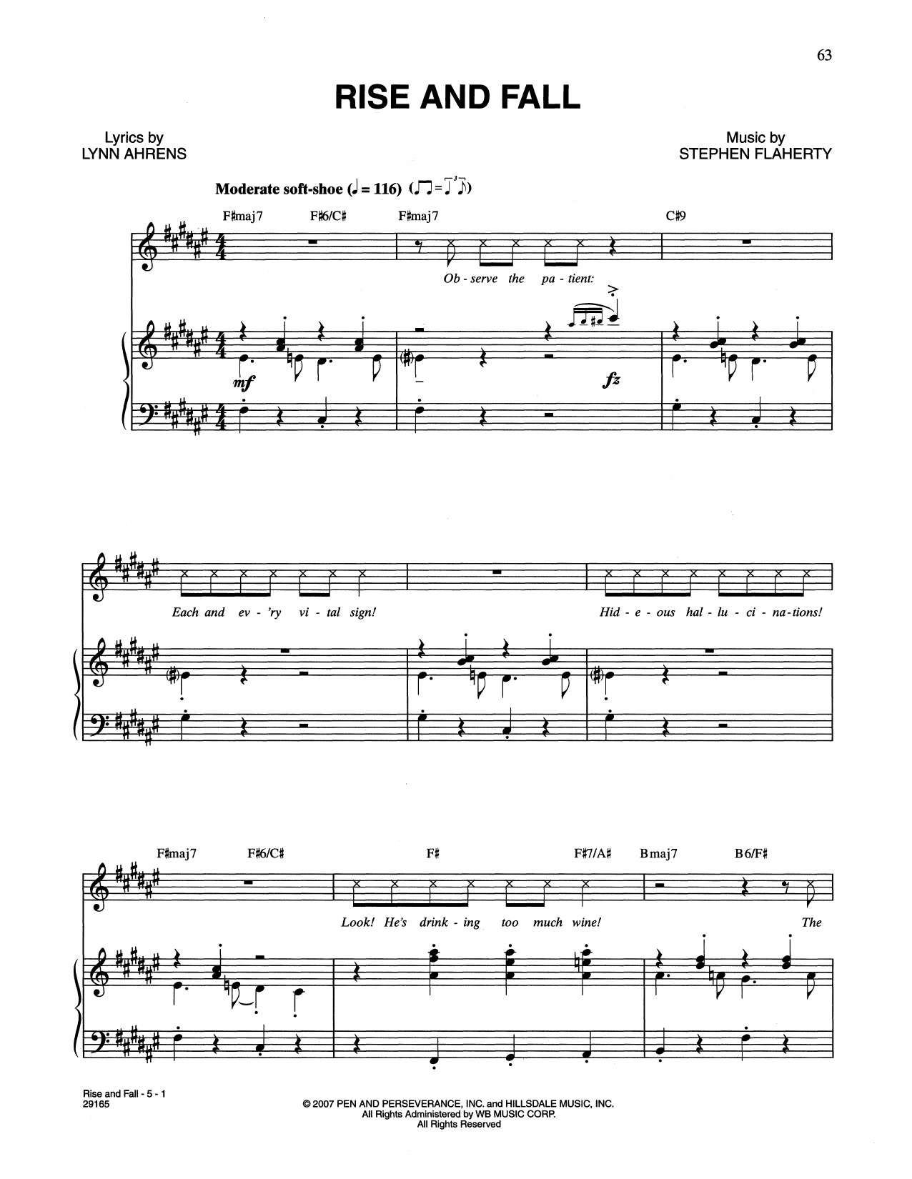 Learn to play Lynn Ahrens and Stephen Flaherty Rise And Fall (from The Glorious Ones) sheet music for Piano & Vocal in minutes. Price: 7.8900$ Lynn Ahrens and Stephen Flaherty Rise And Fall (from The Glorious Ones) sheet music notes and chords arranged for Piano & Vocal