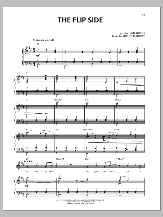 Learn to play Stephen Flaherty The Flip Side sheet music for Piano & Vocal in minutes. Price: 7.8900$ Stephen Flaherty The Flip Side sheet music notes and chords arranged for Piano & Vocal
